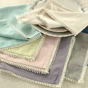 Lenox french perle linen look napkin set in pastel colors 21 total